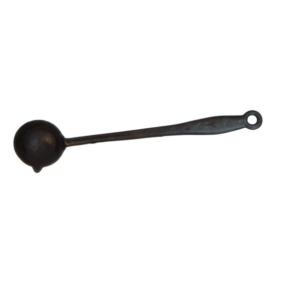 Vintage Cast Iron Ladle 14" Black Pouring Spout Handle Primitive Cookware - Picture 8 of 11